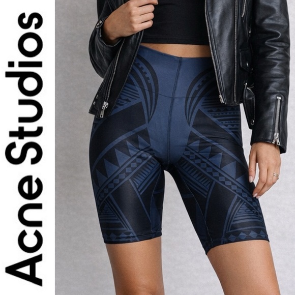Acne Studios Marlin Tribal Polynesian Tattoo Ultra High Rise  Bike Shorts SS11 M - Picture 3 of 14